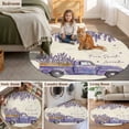 thumbnail image 5 of Spring Floral Round Area Rug 3Ft Washable Small Circle Rugs for Kitchen Entryway, Purple Lavender Truck Flowers Botanical Beige Non-Slip Carpet Floor Mats Indoor Outdoor Carpet Runner Home Decor, 5 of 8