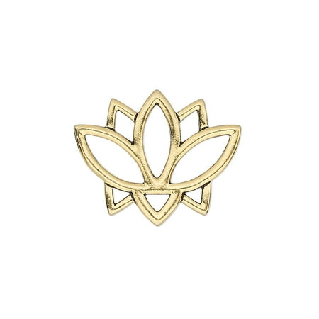 

Link TierraCast Make a Statement collection antique gold-plated pewter 23x19mm double-sided open lotus with renewal theme. Sold per pkg of 2.