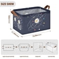 thumbnail image 7 of Yayeee Foldable Storage Basket for Shelves with Handles Waterproof Cloth Bins, White Planet, 7 of 7