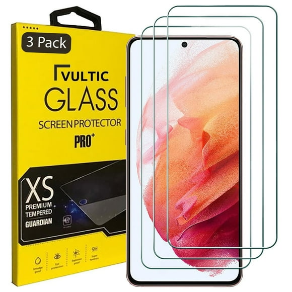 Vultic [3 Pack] Protecteur d'Écran pour Samsung Galaxy S21 Plus 5G [Compatible avec Étui], Film en Verre Trempé