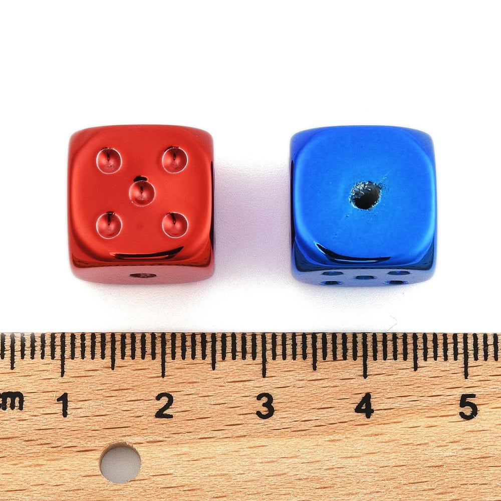 Plating Acrylic Beads Dice Mixed color 14x14x14mm Hole: 2.5mm
