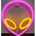 thumbnail image 3 of Decoración Led LuminAlien02 1Pza USB ó 3 Pilas AA 100lm Alien Rosa/Amarillo Plástico y Tira de Luz LED Neón., 3 of 6