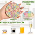 thumbnail image 3 of Haosy Set of 6 Drink Woven Coaster with Holder Heat Resistant Non-Slip Bar Coasters 4 Inches Bunny Carrots Flower Squares, 3 of 7