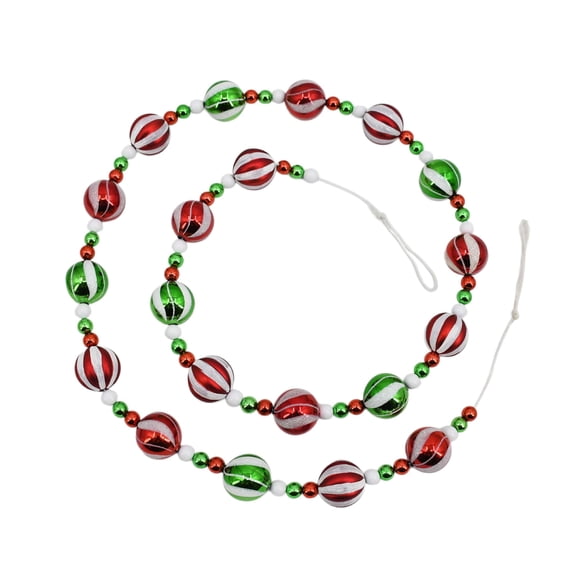 Ball Christmas Garland, Red/White/Green, 6', by Holiday Time