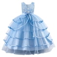 thumbnail image 4 of HJYCHN Toddler Dress Sleeveless Tiered Cake Gown with Embroidered Bodice and Waist Bow for Girls Dresses 7-8 Years, 4 of 9
