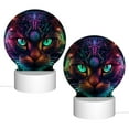 thumbnail image 2 of Balery Futuristic Cat Warrior Pattern Acrylic Night Light Gift with 3 Color ModesTouch-Sensitive LED Lamp Perfect Gift for Mother's Day, Birthday, or Christmas, 2 of 9
