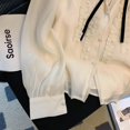 thumbnail image 5 of Elegant Fashion Solid Color Button Chiffon Shirt Women's Clothing Korean Simplicity Female Ruched Spliced Long Sleeve Blouse, 5 of 5