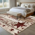 thumbnail image 4 of Area Rug for Living Room, Vintage Farmhouse Non-Slip Indoor Ex Large Carpet for Bedroom/Dining Room, Brown Country Star Berries Wooden Grain Washable Low-Profile Floor Runner Rugs - 8 x 10 Ft, 4 of 8