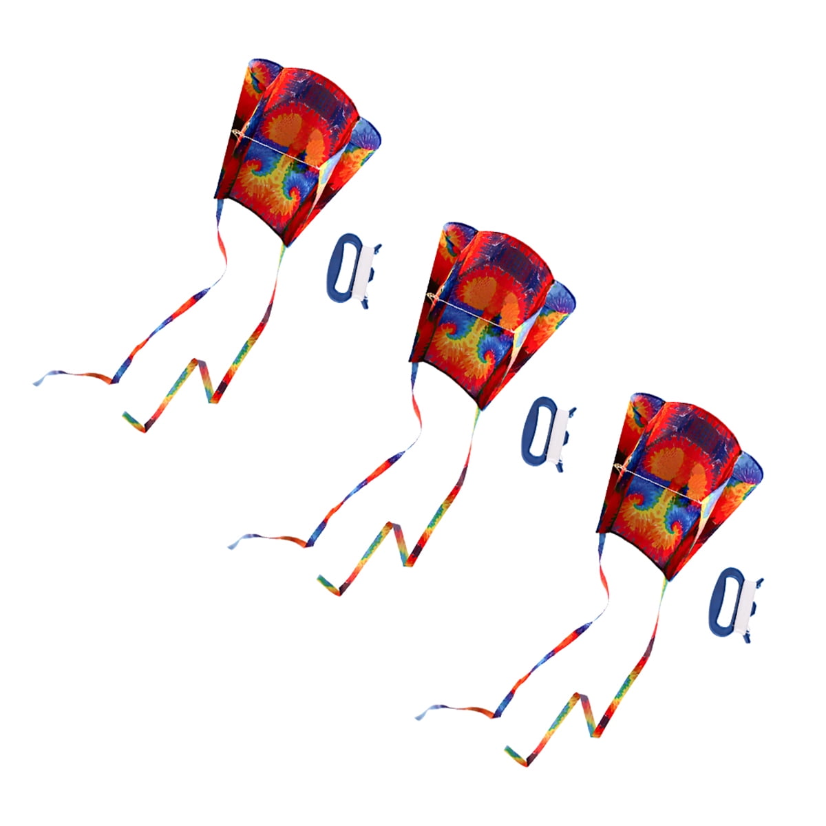 Private Jungle 3Pcs Large Kite For Kids 31-Inch Rainbow Parafoil Kite