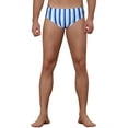thumbnail image 5 of NOMADIC NOOK Men's Elastic Waist Contrast Color Stripes Swim Briefs 2 Pack, 5 of 5