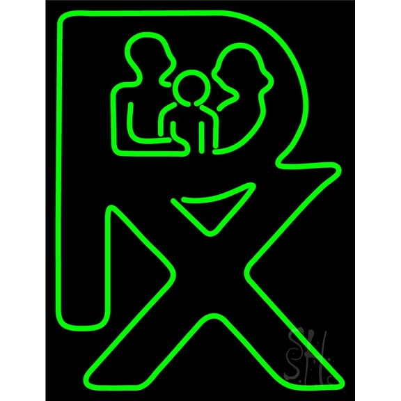 Pharmacy Logo LED Neon Sign 19 x 15 - inches, Black Square Cut Acrylic Backing, with Dimmer - Bright and Premium built indoor LED Neon Sign for Defence Force.