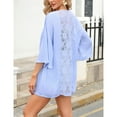 Women's Open Front 3/4 Ruffled Sleeve Lightweight Beach Chiffon Kimono