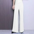 thumbnail image 2 of cfhntfmh Dress Pants for Women Elegant High Waist Formal Pants Business Casual Loose Suit Bootcut Long Pants, 2 of 7