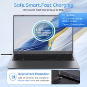RNRUO 15.6 Laptop Computer, 32GB RAM 512GB SSD, Intel 6500Y, Type-C PD Dual 4K Output 1080p FHD Numeric Keypad, WiFi5 BT5.0 Office 2024 Windows 11 Laptop for Business, Student, Dark Gray
