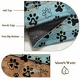 thumbnail image 6 of Round Area Rug 3 Ft, Light Blue Brown Washable Non-Slip Circle Carpet for Living Room/Bedroom, Rustic Farmhouse Dog Paw Vintage Low-Profile Small Floor Mats Collection Rugs for Indoor, 6 of 7