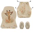 thumbnail image 4 of Whosucclay Giraffe Flower Print Gaming Chair Cover, Stretchable Elastic Computer Desk Chair Cover with Armrest Covers, 4Pcs Soft Non Fading Office Chairs Covers Slipcovers, 4 of 8