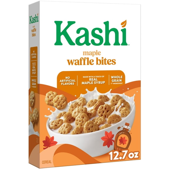 Kashi Breakfast Cereal, Whole Grain, Vegan, Maple Waffle Bites, 12.7oz Box