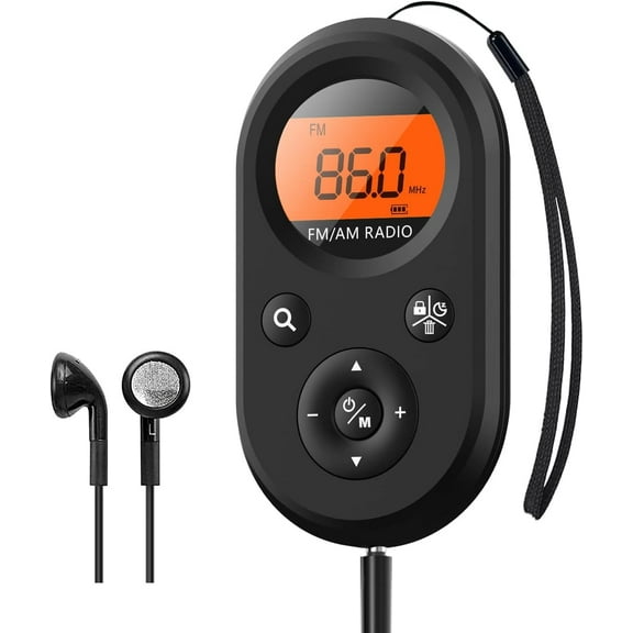 AM FM Portable Radio,Personal Pocket Radio Rechargeable with Best Reception,Long Battery Life,Stereo Earphone,Small Digital Transistor Radios for Hiking,Walking,Jogging