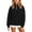 Black, variant on Kids Half-Zip Pullover High Neck Fleece Sweatshirt Top Coffee 5 Years