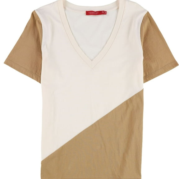 n:philanthropy Womens Colorblock Basic T-Shirt, Brown, Small