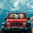 thumbnail image 3 of Uorisanigo Windshield Sun Shade for 1997-2018 Jeep Wrangler TJ JK JKU, Anti UV Rays Window Sun Visor, Beach Horse Print Windshield Sunshade Block UV Rays and Heat (16.14"x52.95"), 3 of 7