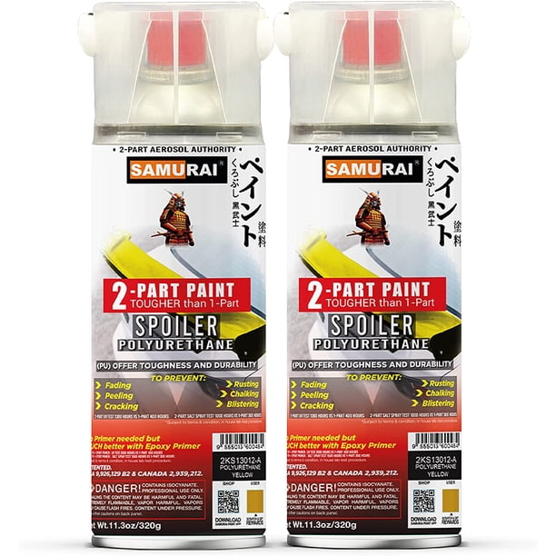 Samurai 2-Part Polyurethane Spray Paint for Car Spoiler - 11.3 Ounce UV  Resistant and Rust Resistant Polyurethane Spray (FLAT BLACK, Pack of 2  Cans) - Walmart.com