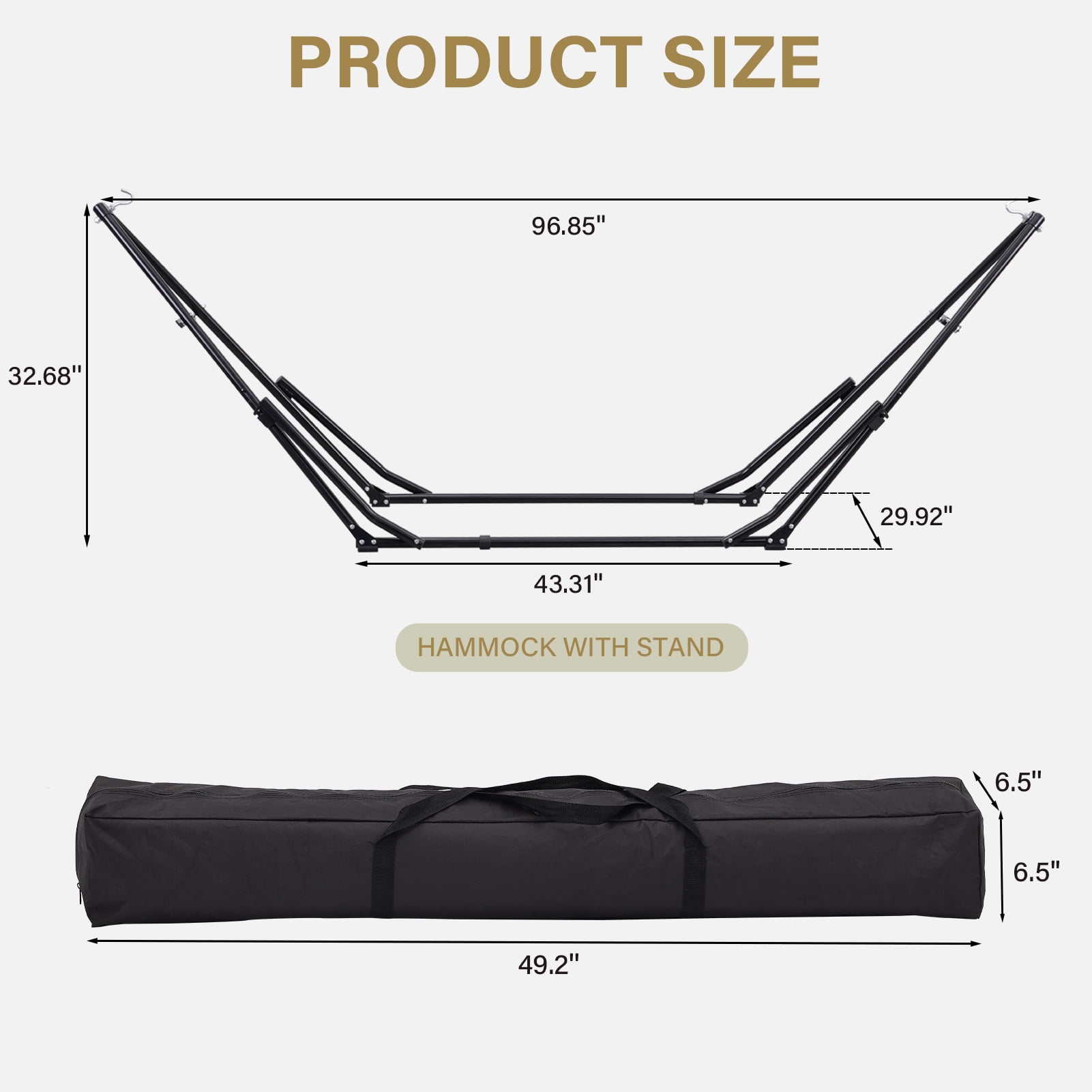 Autlaycil Outdoor Hammock Swing Chair with Stand, 2 in 1 Hammock Hanging Chairs with Portable Heavy Duty Stand, Multi-Functional Hammock Stand 480 lbs Weight, Beige