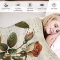 thumbnail image 3 of Vintage Elegant Rustic Floral Botanical French Decorative Flannel Blanket 50"x60" Shabby Chic Farmhouse Plush And Warm Fleece Blanket for Bed Sofa Couch Throw Blanket, 3 of 8