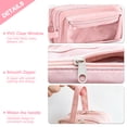 thumbnail image 2 of Large Pencil Pouch Handheld Zipper Pencil Case Organizer Student Supplies Pink, 2 of 6