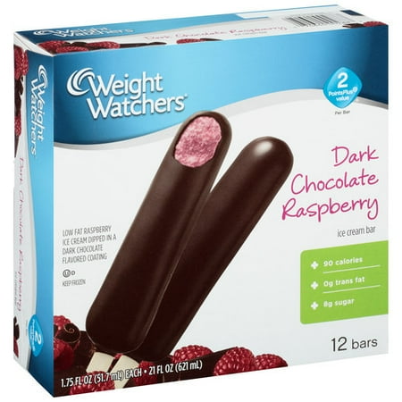 Weight Watchers Dark Chocolate Raspberry Ice Cream Bars, 1.75 fl oz, 12 count