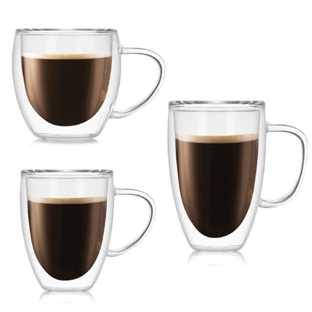 Axioma 2x Morning Beverage Cup Office coffee and tea Glass Mugs for Espresso Latte Drinks