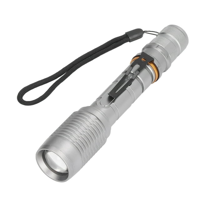 Bright Flashlight, Telescopic Zoomable Flashlight 5000LM For Adventure Gray