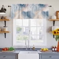 thumbnail image 4 of Blue Ombre Valances for Windows, Modern Geometric Yellow Lines Abstract Art Light Filtering Kitchen Curtains, Rod Pocket Window Valance Curtains for Living Room Bedroom, 42" W x 18" L, 2 Panels, 4 of 9