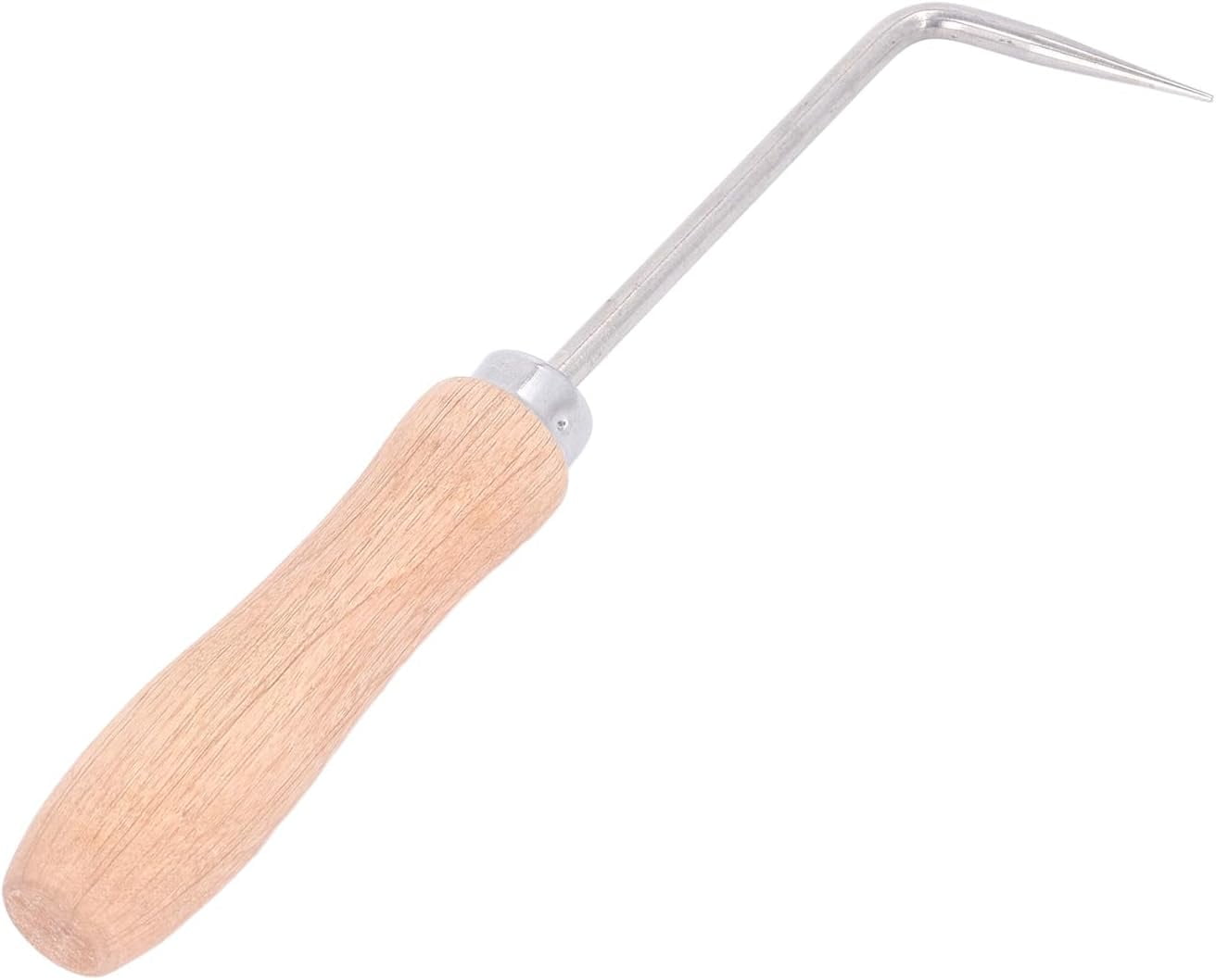 ABPETE Weld Seam Crochet, 6mm Diameter Wood Handle Hot Welding Crochet High Speed Steel Seam Tester Seam Needle for Roofing PVC TPO EPDM, WeldingAccessory