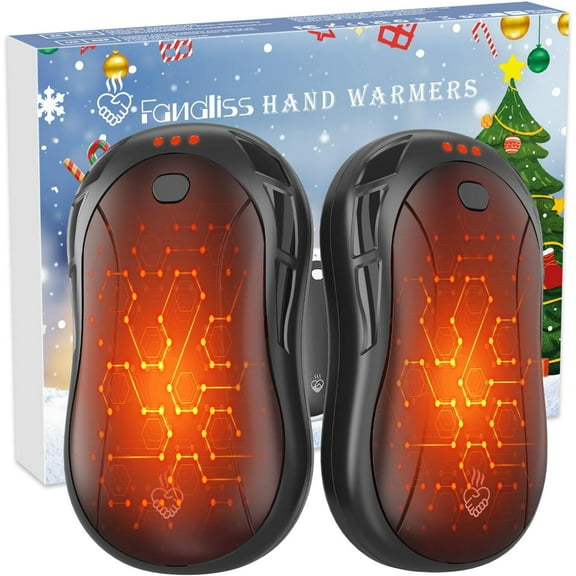 2 Pack 6000mAh Rechargeable Hand Warmers - Quick Heating Electric Pocket Heater, Reusable Hot Hands for Outdoor Camping & Skiing, Ideal for Men and Women
