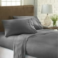 thumbnail image 2 of 6-PC Sheet Set - 1000 Thread Count, 100% Egyptian Cotton [1 Flat, 1 Fitted, 4 Pillowcases] 1000-TC Long Staple Cotton, Fits 15" Deep Pockets - Full Size, Dark Grey Stripe Color, 2 of 7