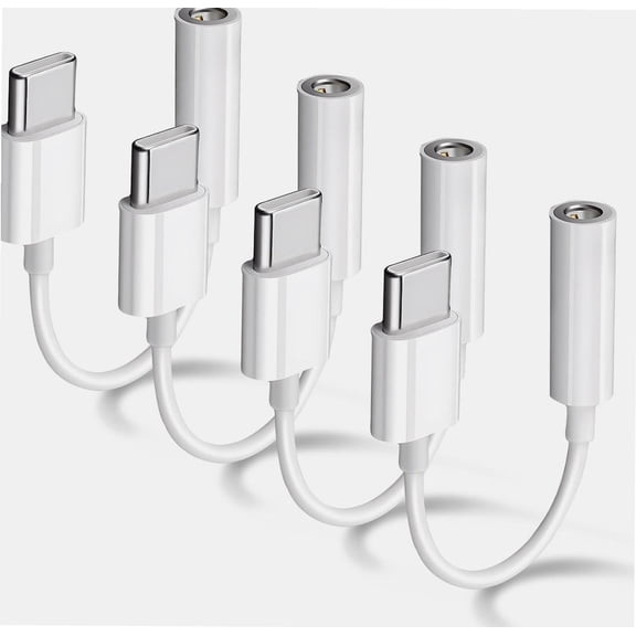 [4 Packs] USB Type C to 3.5mm Female Headphone Jack Adapter, USB C to Aux Audio Dongle Cable Cord