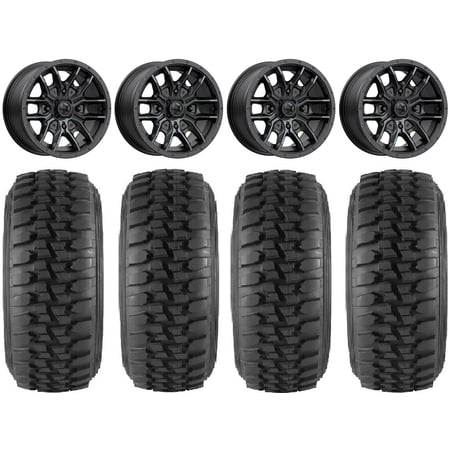MSA Fang 14 Wheels Black 30 Desert Series Tires Can-Am Maverick X3 / Honda Pioneer 1000 / Talon
