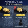 thumbnail image 7 of Jet Nozzle Power Washer for Garden Hose, Nozzle with 3 Spray Tips, Metal Water Wand with 3/4” & 1/2” Quick Connect for Car Patio Window Cleaning, 7 of 7