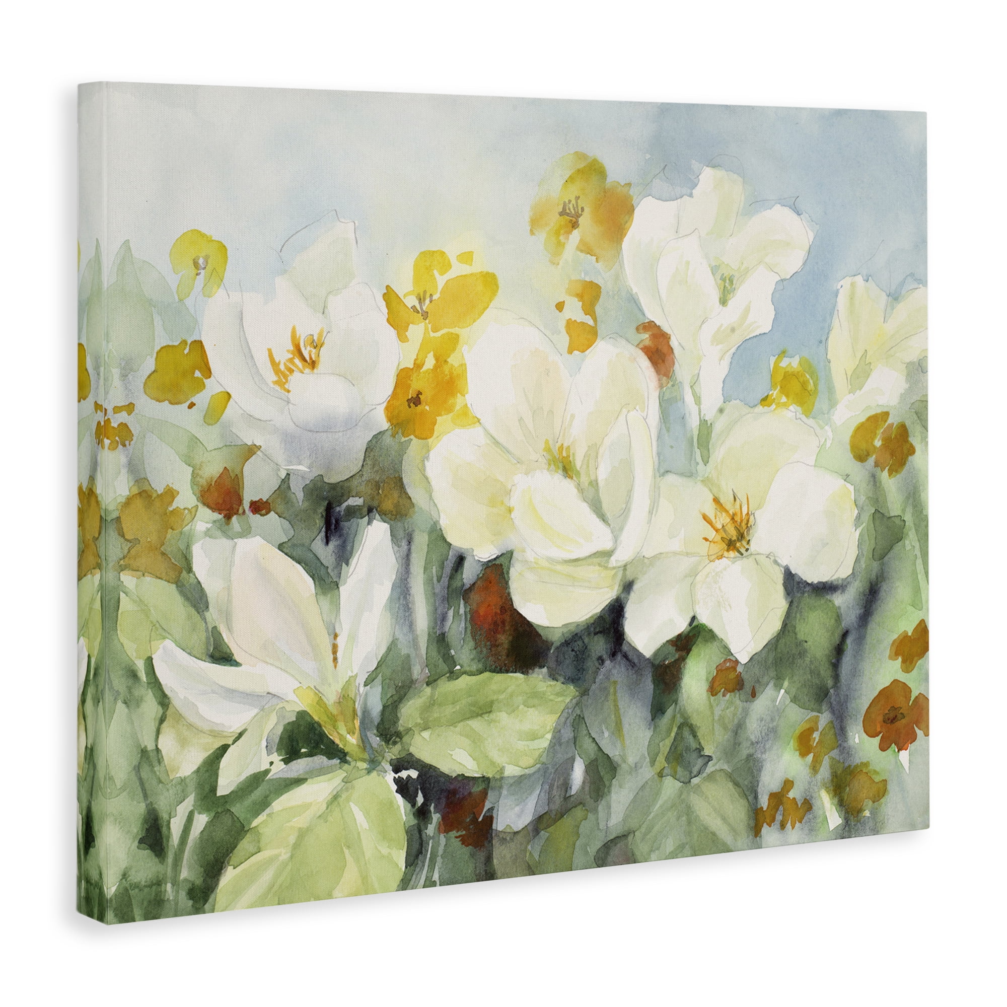 Stupell Industries Early Spring Meadow Botanical & Floral Painting Gallery Wrapped Canvas Art Print Wall Art, 48 x 36