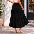 thumbnail image 6 of SOMER linen Skirts For Women Flowy Maxi Skirt Summer linen Pleated High Waisted Casual Long Skirts With Pockets, 6 of 7