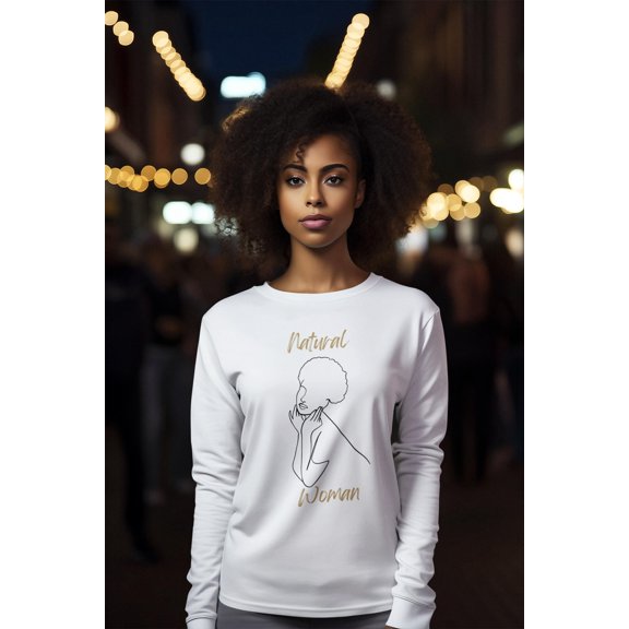 Natural Woman Cute Afro (BL) Long Sleeve T-Shirt