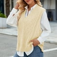 thumbnail image 7 of Aueoeo Fashion Sweater Vests for Women V Neck Sleeveless Knit Solid Color Casual Textured Ribbed Preppy Pullover Tops, 7 of 7