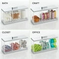 thumbnail image 6 of mDesign Cosmetic Divided Organizer Canister Box, 3 Sections, Lid, Clear/Chrome, 6 of 8