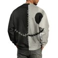 thumbnail image 7 of Fabrcox S-5XL Halloween Shirt for Men Spooky Pumpkin Face Patchwork Crewneck Sweatshirt for Men Funny Fall Waffle Big and Tall Pullover 5XL, 7 of 7