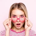thumbnail image 3 of (2 pack) Pink Plastic Party Costume Glasses by Way to Celebrate, 3 of 6