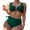 Green, variant on Vedolay Plus Size Swimsuit For Women Two Piece High Neck Tankini Swimsuits for Women Tummy Control Bathing Suits Floral Print Swimwear,Black M