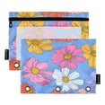 thumbnail image 2 of Ckdifva Cute Flowers Pencil Pouch 3 Ring Zipper Pencil Case Binder Pockets Clear Top Cosmetic Bag 2 Pack, 2 of 6