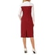 thumbnail image 3 of Vestido de lápiz elegante de manga larga con cuello de solapa para mujer Hobemty, color contrastante, M rojo, 3 of 4