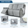 thumbnail image 4 of TAOCOCO Recliner Sofa Cover,Reclining Couch Slipcovers Motion Recliner Chair Cover Furniture Protector Light Gray, 4 of 8